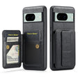 For Google Pixel 8a Fierre Shann Oil Wax Cow Leather Card Holder Back Phone Case(Black) - Google Cases by FIERRE SHANN | Online Shopping South Africa | PMC TechLife | Buy Now Pay Later Mobicred