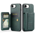 For iPhone 16e Fierre Shann Oil Wax Cow Leather Card Holder Back Phone Case(Green) - free shipping - PMc TechLife - Order now!