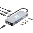 BYL-2401 8 in 1 Type-C to PD100W + USB3.0 + HDMI + DP + RJ45 HUB Docking Station(Space Grey) - USB HUB by PMC TechLife | Online Shopping South Africa | PMC TechLife | Buy Now Pay Later Mobicred
