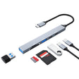 ADS-807 PD100 6 in 1 Type-C to PD100W + USB3.0 + USB2.0 + SD/TF HUB Docking Station(Space Grey) - USB HUB by PMC TechLife | Online Shopping South Africa | PMC TechLife | Buy Now Pay Later Mobicred