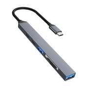 ADS-807 PD100 6 in 1 Type-C to PD100W + USB3.0 + USB2.0 + SD/TF HUB Docking Station(Space Grey)