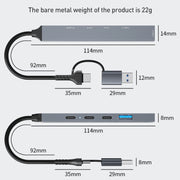 ADS-809D 5 in 1 USB + Type-C to PD100W + USB3.0/2.0 + Type-C HUB Docking Station(Space Grey)