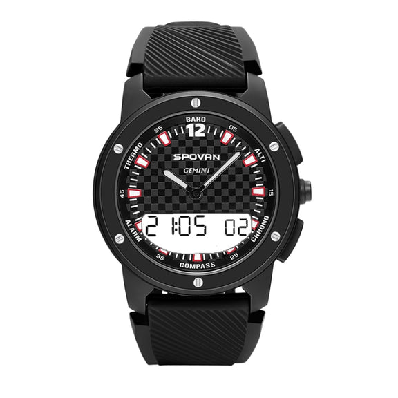 SPOVAN Gemini Outdoor Mountaineering Altitude Barometric Water-resistant Sports Watch(Black White)