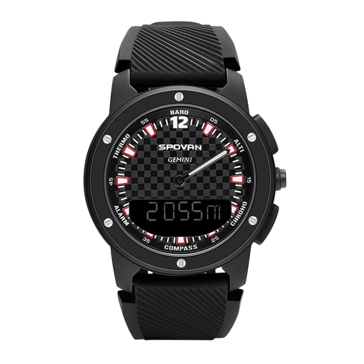 SPOVAN Gemini Outdoor Mountaineering Altitude Barometric Water-resistant Sports Watch(Black)