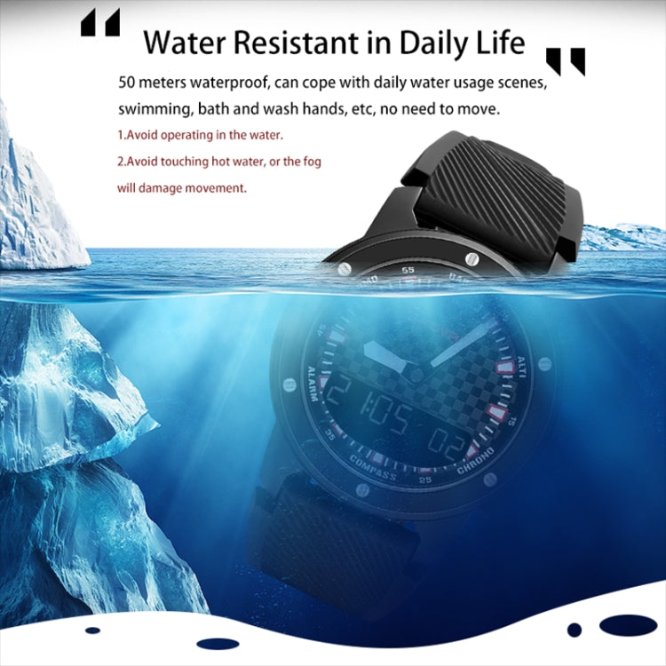 SPOVAN Gemini Outdoor Mountaineering Altitude Barometric Water-resistant Sports Watch(Black)