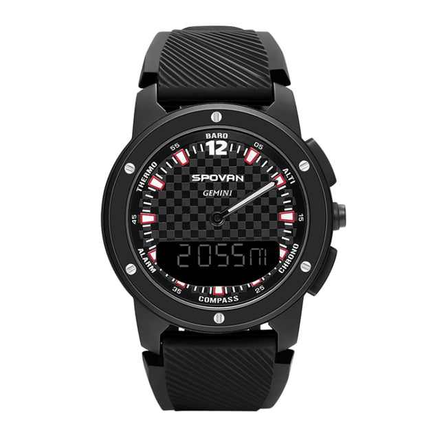SPOVAN Gemini Outdoor Mountaineering Altitude Barometric Water-resistant Sports Watch(Black)