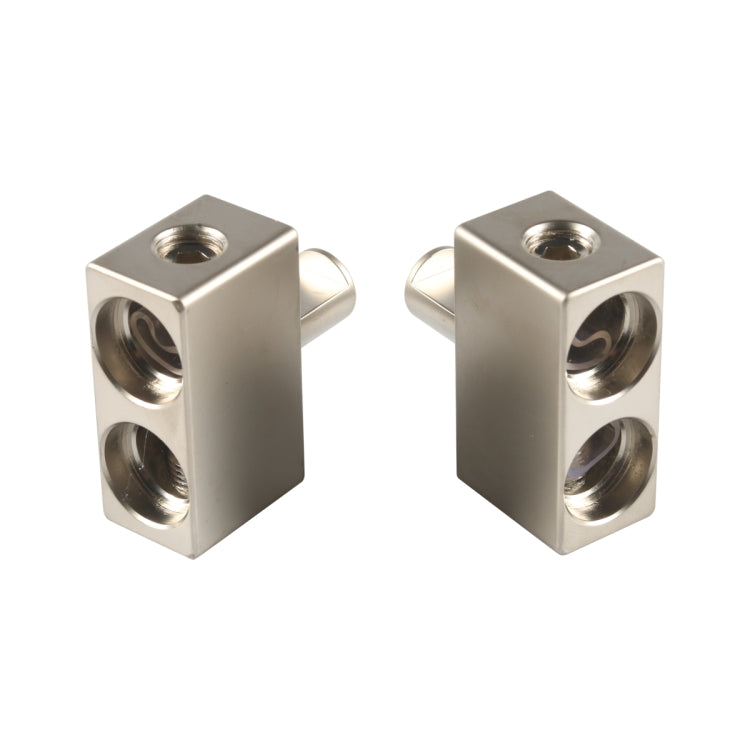 2pcs / Set Car Audio Modification 2 in 1 Wire Power Supply Terminals(Silver)
