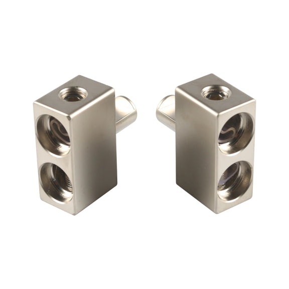 2pcs / Set Car Audio Modification 2 in 1 Wire Power Supply Terminals(Silver)