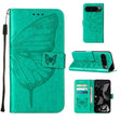 For Google Pixel 9 Pro Embossed Butterfly Leather Phone Case(Green) - Google Cases by PMC TechLife | Online Shopping South Africa | PMC TechLife | Buy Now Pay Later Mobicred
