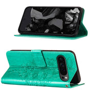 For Google Pixel 9 Pro Embossed Butterfly Leather Phone Case(Green)