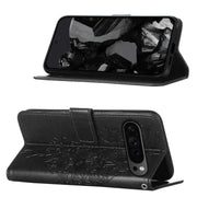 For Google Pixel 9 Pro Embossed Butterfly Leather Phone Case(Black)