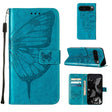 For Google Pixel 9 Pro Embossed Butterfly Leather Phone Case(Blue) - Google Cases by PMC TechLife | Online Shopping South Africa | PMC TechLife | Buy Now Pay Later Mobicred