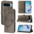For Google Pixel 9 Pro XL Embossed Butterfly Leather Phone Case(Grey) - Google Cases by PMC TechLife | Online Shopping South Africa | PMC TechLife | Buy Now Pay Later Mobicred
