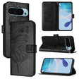 For Google Pixel 9 Pro XL Embossed Butterfly Leather Phone Case(Black) - Google Cases by PMC TechLife | Online Shopping South Africa | PMC TechLife | Buy Now Pay Later Mobicred