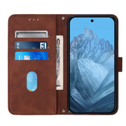 For Google Pixel 9 Crossbody 3D Embossed Flip Leather Phone Case(Brown)