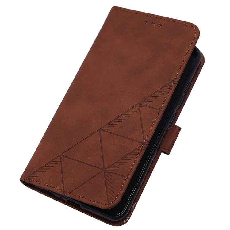 For Google Pixel 9 Crossbody 3D Embossed Flip Leather Phone Case(Brown)
