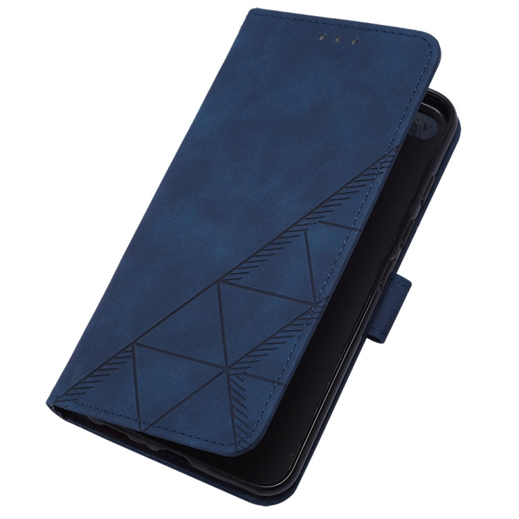 For Google Pixel 9 Crossbody 3D Embossed Flip Leather Phone Case(Blue)