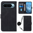 For Google Pixel 9 Crossbody 3D Embossed Flip Leather Phone Case(Black) - Google Cases by PMC TechLife | Online Shopping South Africa | PMC TechLife | Buy Now Pay Later Mobicred
