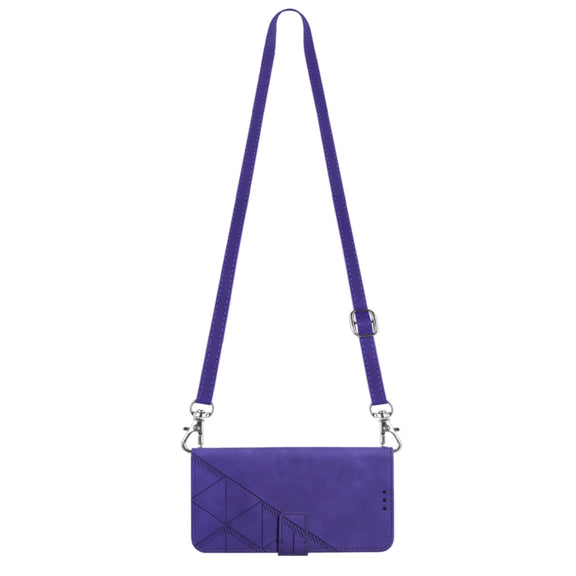 For Google Pixel 9 Crossbody 3D Embossed Flip Leather Phone Case(Purple)