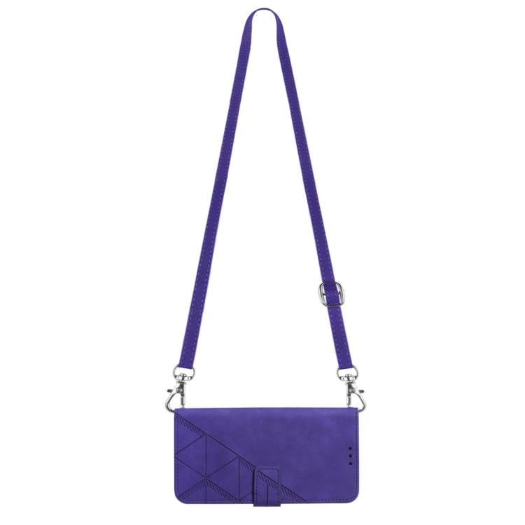 For Google Pixel 9 Crossbody 3D Embossed Flip Leather Phone Case(Purple)