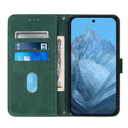 For Google Pixel 9 Crossbody 3D Embossed Flip Leather Phone Case(Dark Green)