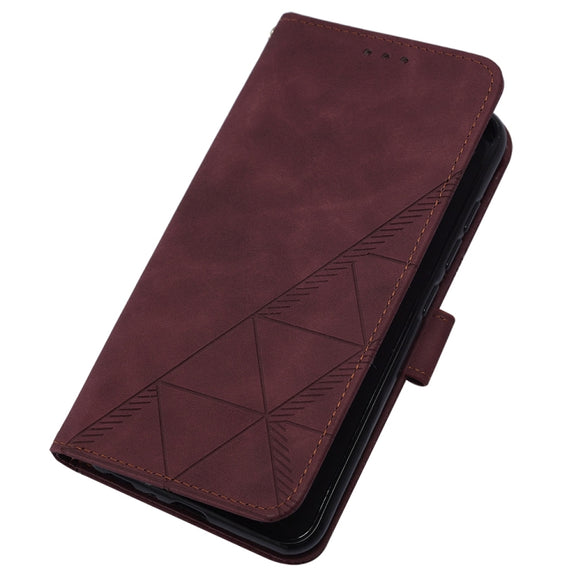 For Google Pixel 9 Crossbody 3D Embossed Flip Leather Phone Case(Wine Red)