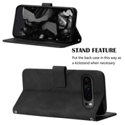 For Google Pixel 9 Pro Crossbody 3D Embossed Flip Leather Phone Case(Black)