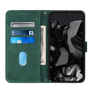 For Google Pixel 9 Pro Crossbody 3D Embossed Flip Leather Phone Case(Dark Green)
