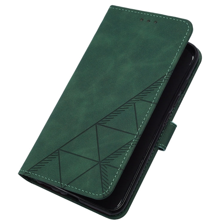 For Google Pixel 9 Pro Crossbody 3D Embossed Flip Leather Phone Case(Dark Green)