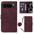 For Google Pixel 9 Pro Crossbody 3D Embossed Flip Leather Phone Case(Wine Red) - Google Cases by PMC TechLife | Online Shopping South Africa | PMC TechLife | Buy Now Pay Later Mobicred