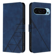 For Google Pixel 9 Pro XL Crossbody 3D Embossed Flip Leather Phone Case(Blue)