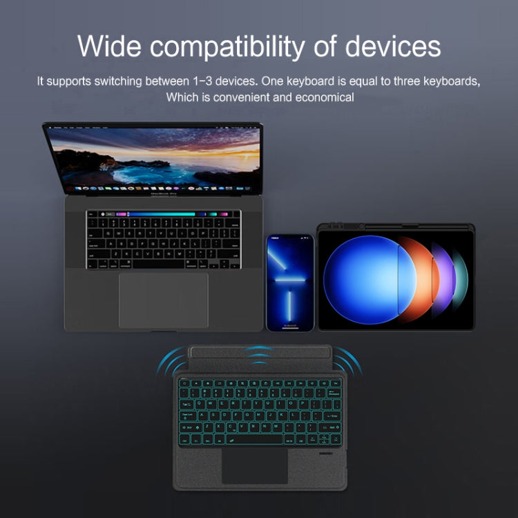 For Xiaomi Pad 6S Pro 12.4 inch Split Bluetooth Keyboard Leather Tablet Case(Black)