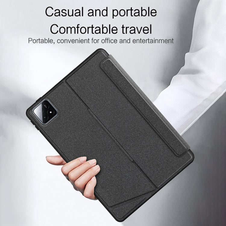 For Xiaomi Pad 6S Pro 12.4 inch Split Bluetooth Keyboard Leather Tablet Case(Black)