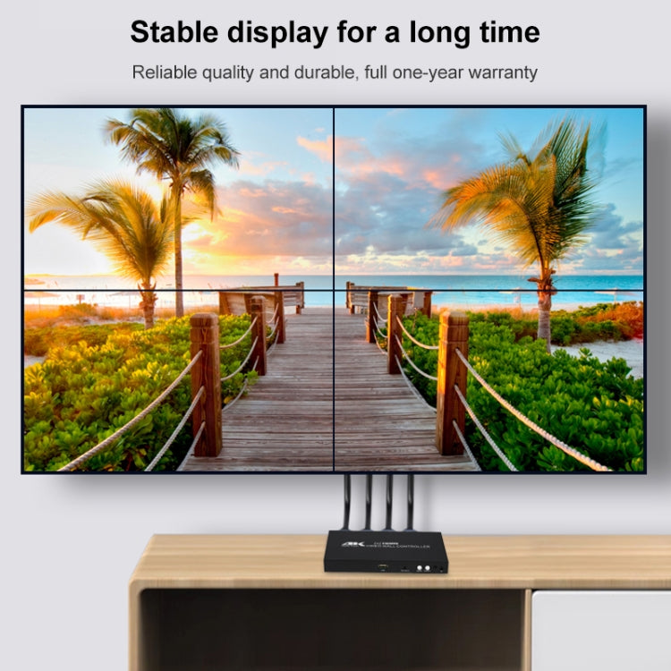XP02 4K 2x2 HDMI Video Wall Controller Multi-screen Splicing Processor, Style:Ordinary(UK Plug)