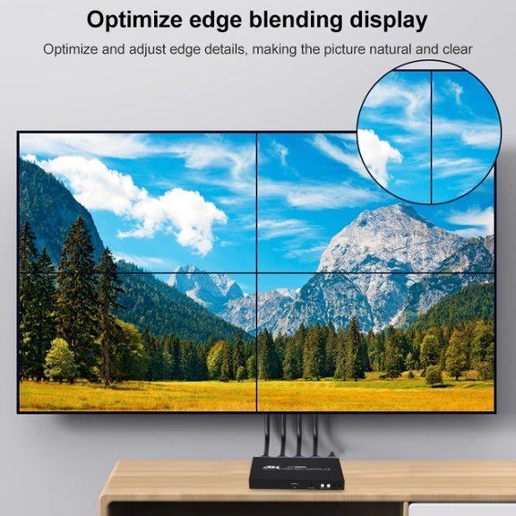 XP02 4K 2x2 HDMI Video Wall Controller Multi-screen Splicing Processor, Style:Ordinary(UK Plug)