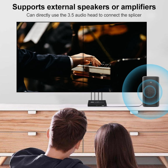 XP03 4K 2x2 HDMI Video Wall Controller Multi-screen Splicing Processor, Style:Playback Version(US Plug)