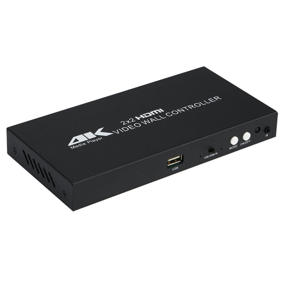 XP03 4K 2x2 HDMI Video Wall Controller Multi-screen Splicing Processor, Style:Playback Version(EU Plug)