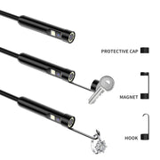 AN112 8mm Double Lenses HD Industry Endoscope Type-C + Micro USB + 8 Pin Connection, Length:2m Soft Tube