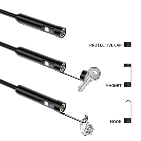 AN112 8mm Double Lenses HD Industry Endoscope Type-C + Micro USB + 8 Pin Connection, Length:2m Soft Tube