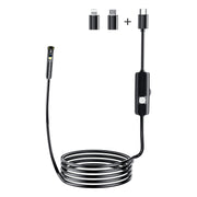 AN112 8mm Double Lenses HD Industry Endoscope Type-C + Micro USB + 8 Pin Connection, Length:5m Soft Tube