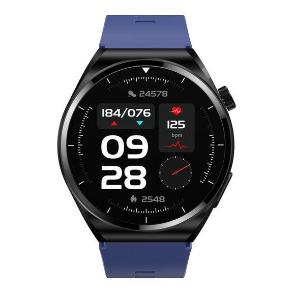 S22 Air Pump Blood Pressure Testing ECG Health Smart Watch, 1.39 inch Round Screen(Blue)