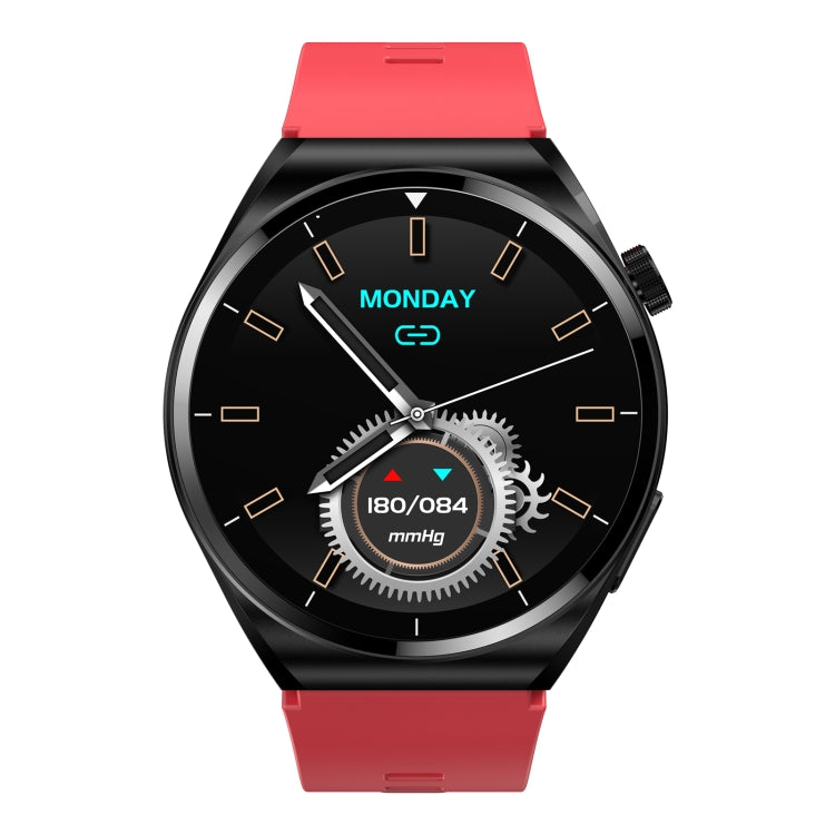 S22 Air Pump Blood Pressure Testing ECG Health Smart Watch, 1.39 inch Round Screen(Red)