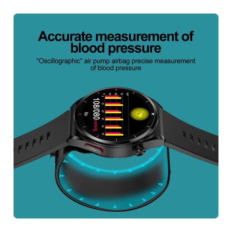 S22 Air Pump Blood Pressure Testing ECG Health Smart Watch, 1.39 inch Round Screen(Blue)