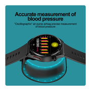 S22 Air Pump Blood Pressure Testing ECG Health Smart Watch, 1.39 inch Round Screen(Blue)