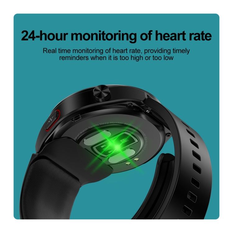 S22 Air Pump Blood Pressure Testing ECG Health Smart Watch, 1.39 inch Round Screen(Blue)