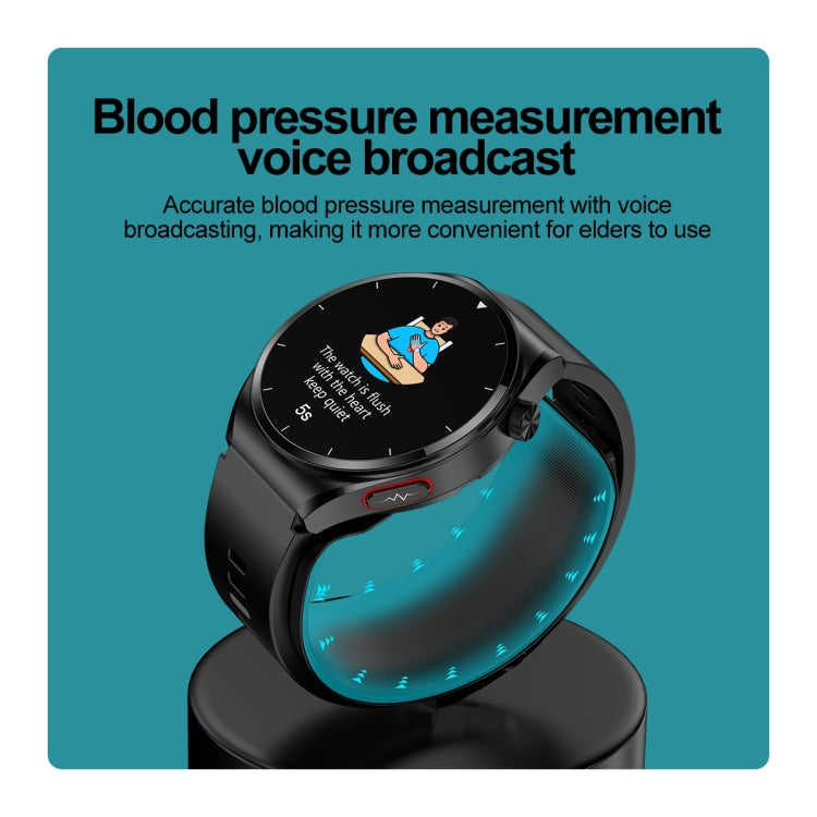 S22 Air Pump Blood Pressure Testing ECG Health Smart Watch, 1.39 inch Round Screen(Blue)