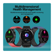 S22 Air Pump Blood Pressure Testing ECG Health Smart Watch, 1.39 inch Round Screen(Blue)