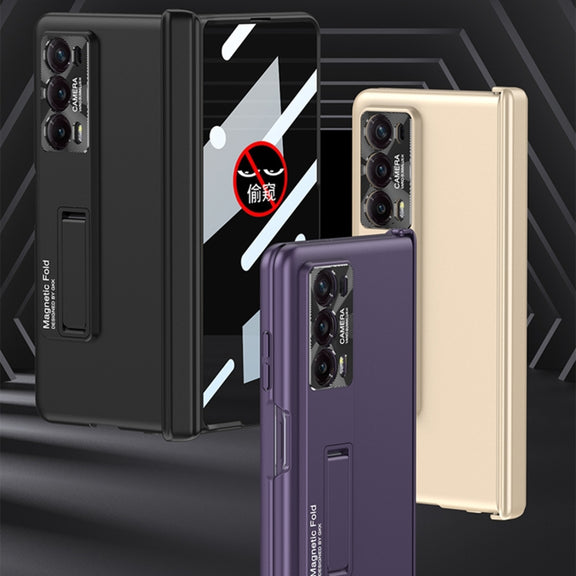 For Honor Magic V2 GKK Integrated Privacy Magnetic Folding Hinge All-inclusive Phone Case(Purple)