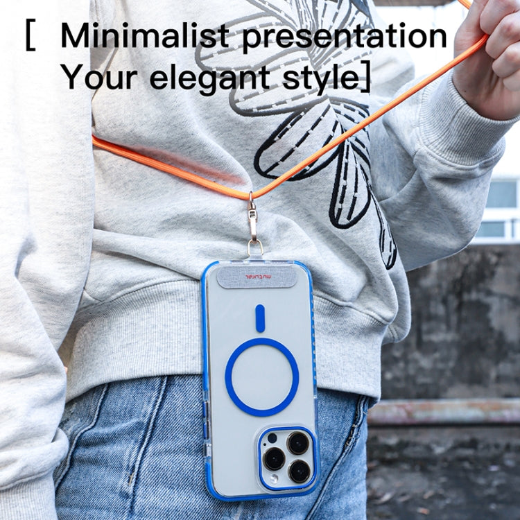 mutural Universal Mobile Phone Solid Color Lanyard(Blue)