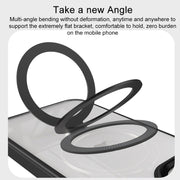 For iPhone 14 Shield Armor MagSafe Holder Phone Case(Deep Purple)